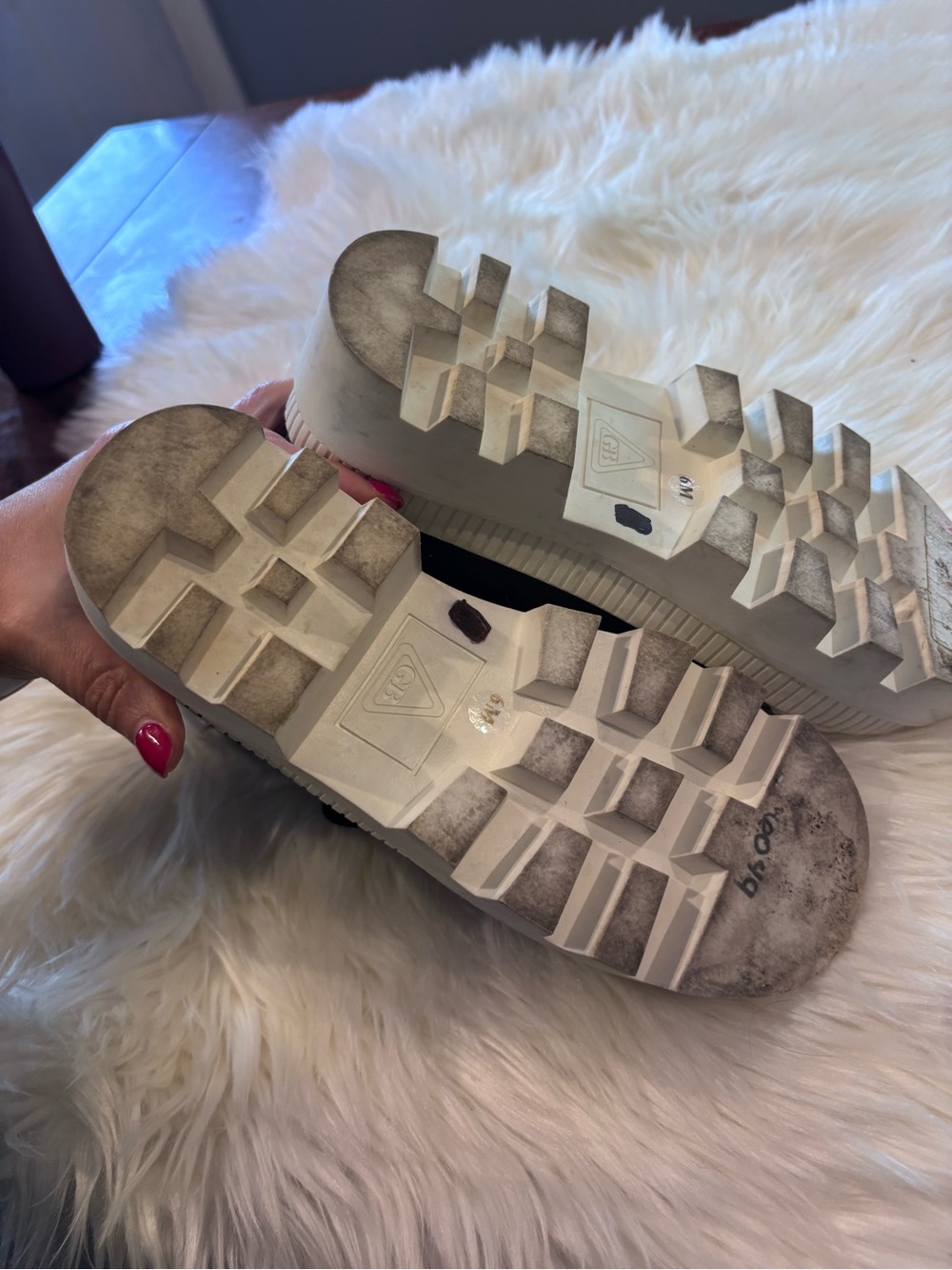 Gianni Bini Black and White Chunky Lug Sole Ankle Boots - Picture 2 of 8